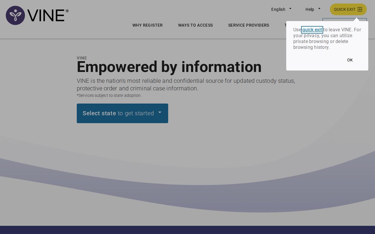 Boone County VINELink release check offender search screen